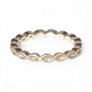 Pandora Silver Better Together Stackable Band Ring Size 7.5